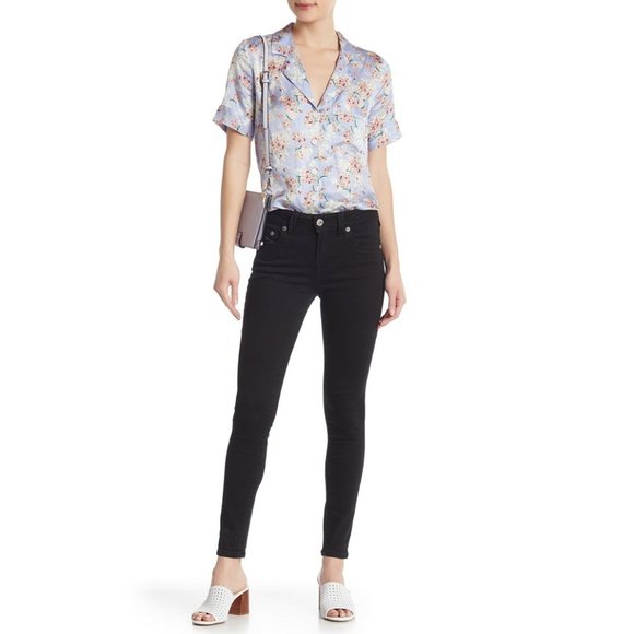 True Religion Women's Jennie Curvy Skinny Fit Stretch Jeans in Body Rinse Black - Picture 4 of 4